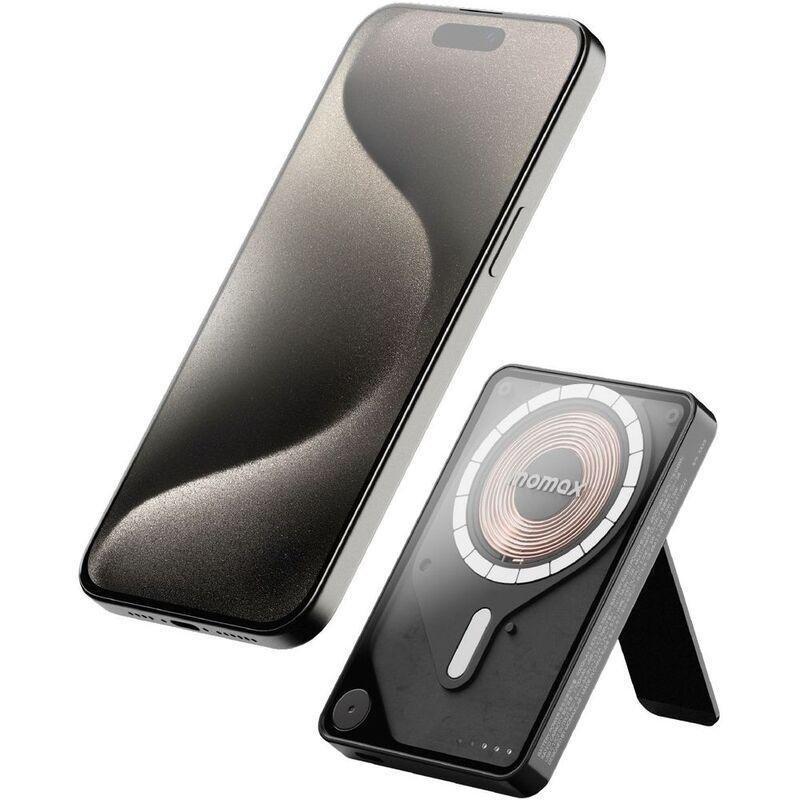 Momax 1-Power X Pro 5000mAh Magnetic Wireless Power Bank With Stand And Built-In USB-C Cable - Black, , large image number 8
