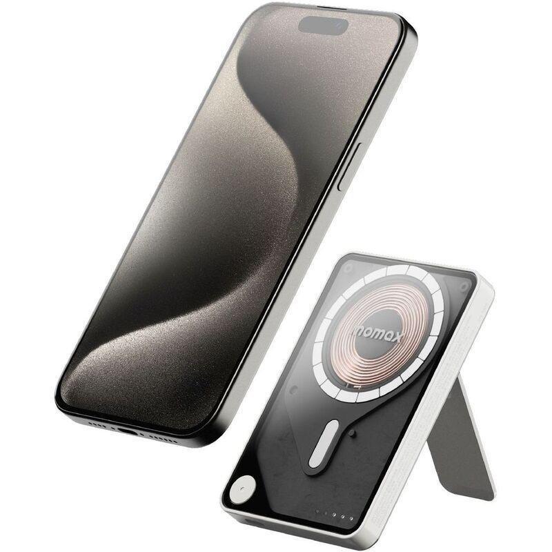 Momax 1-Power X Pro 5000mAh Magnetic Wireless Power Bank With Stand And Built-In USB-C Cable - White, , large image number 9