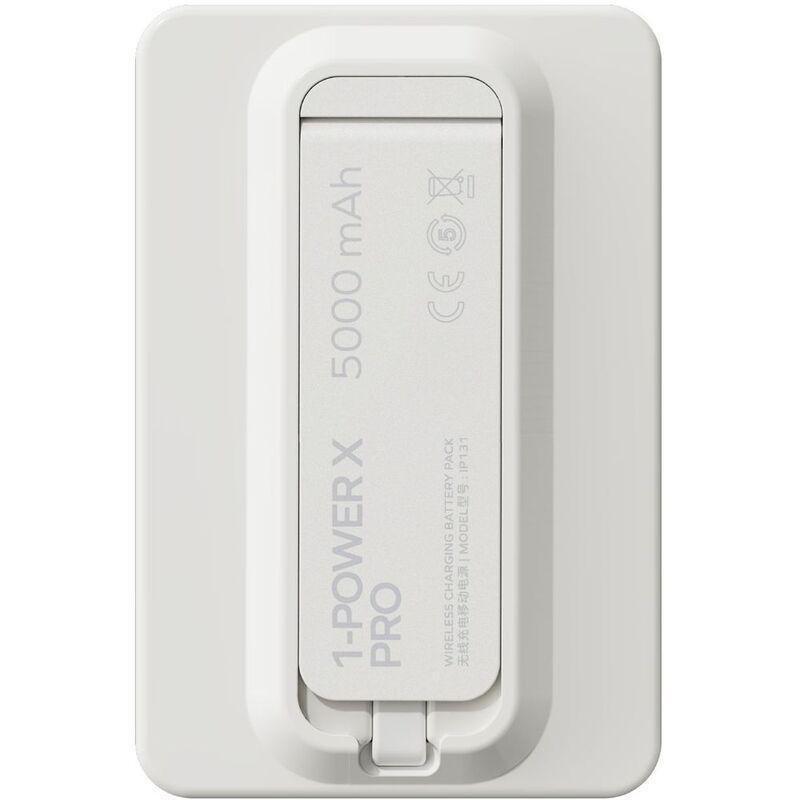 Momax 1-Power X Pro 5000mAh Magnetic Wireless Power Bank With Stand And Built-In USB-C Cable - White, , large image number 10
