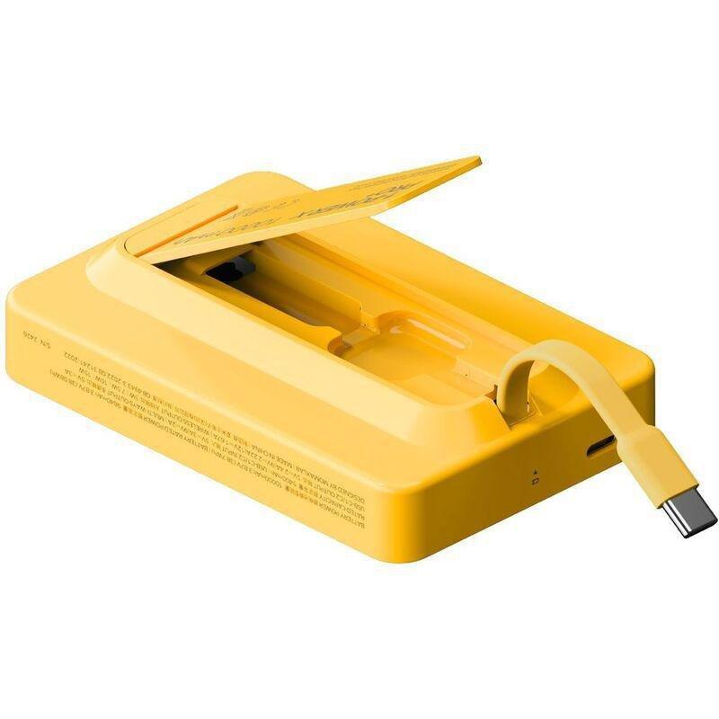 Momax 1-Power X Pro+ 10000mAh Magnetic Wireless Power Bank With Stand And Built-In USB-C Cable - Yellow, , large image number 1