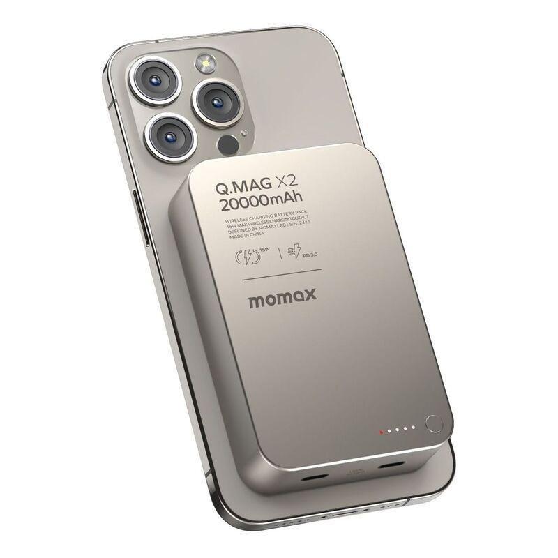 Momax Q.Mag X2 20000mAh Gen2 Magsafe Wireless Power Bank - Titanium, , large image number 0