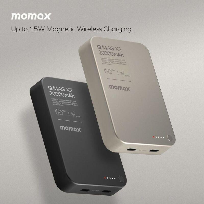 Momax Q.Mag X2 20000mAh Gen2 Magsafe Wireless Power Bank - Titanium, , large image number 7
