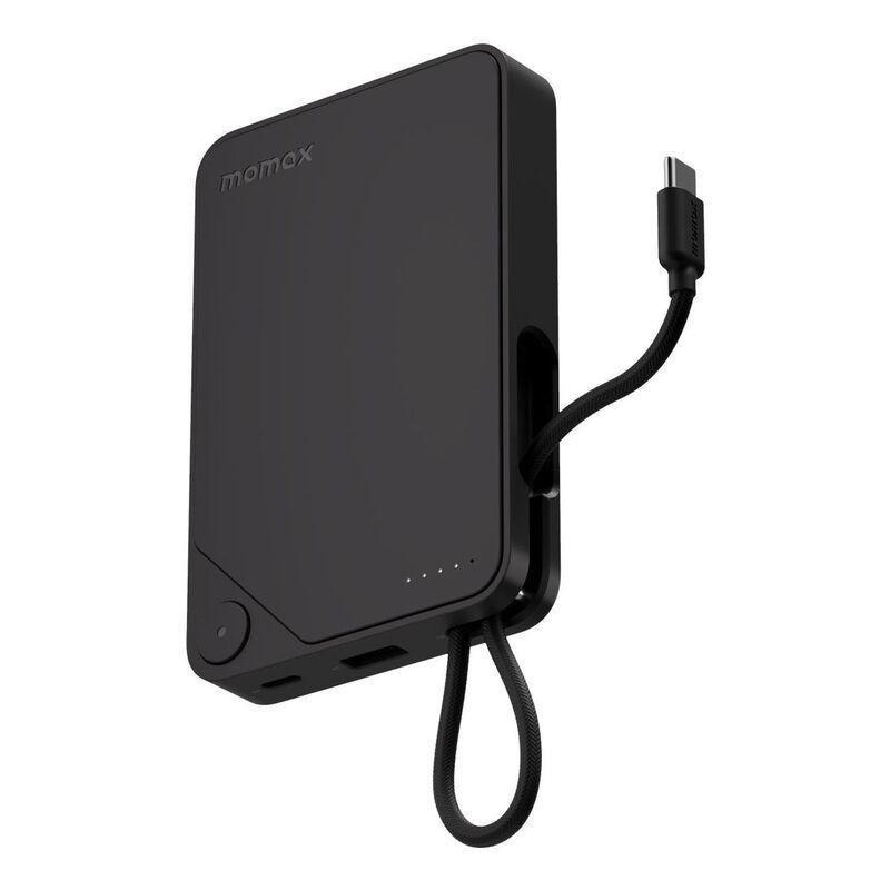 Momax 1-Power X 10000mAh Power Bank With Built-In USB-C Cable - Black, , medium