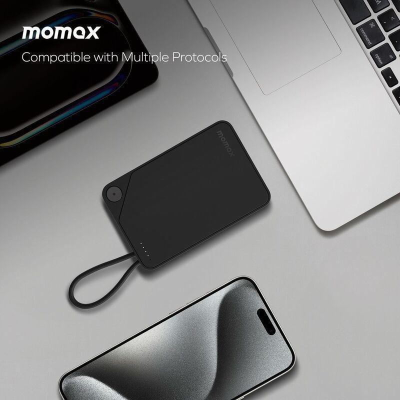 Momax 1-Power X 10000mAh Power Bank With Built-In USB-C Cable - Black, , large image number 5