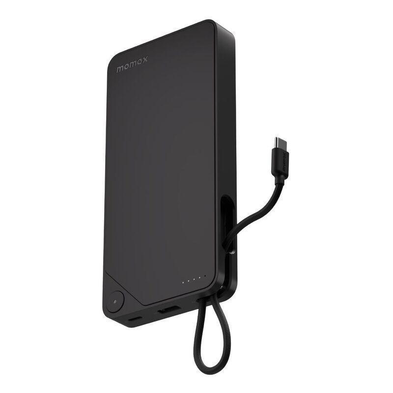 Momax 1-Power X 20000mAh Power Bank With Built-In USB-C Cable - Black, , medium
