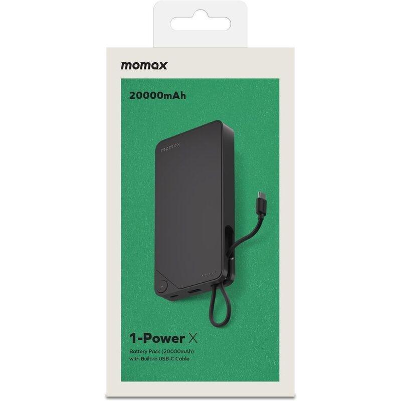 Momax 1-Power X 20000mAh Power Bank With Built-In USB-C Cable - Black, , large image number 4