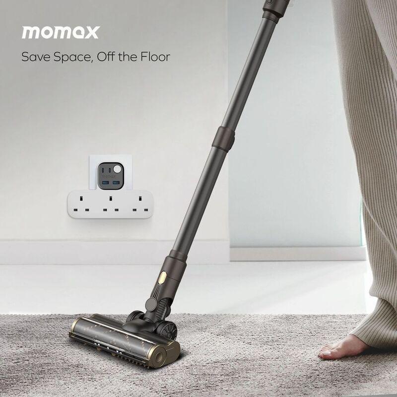 Momax 1-Charger Work Flow T-Shaped Extention 3 Socket With USB - White, , large image number 4