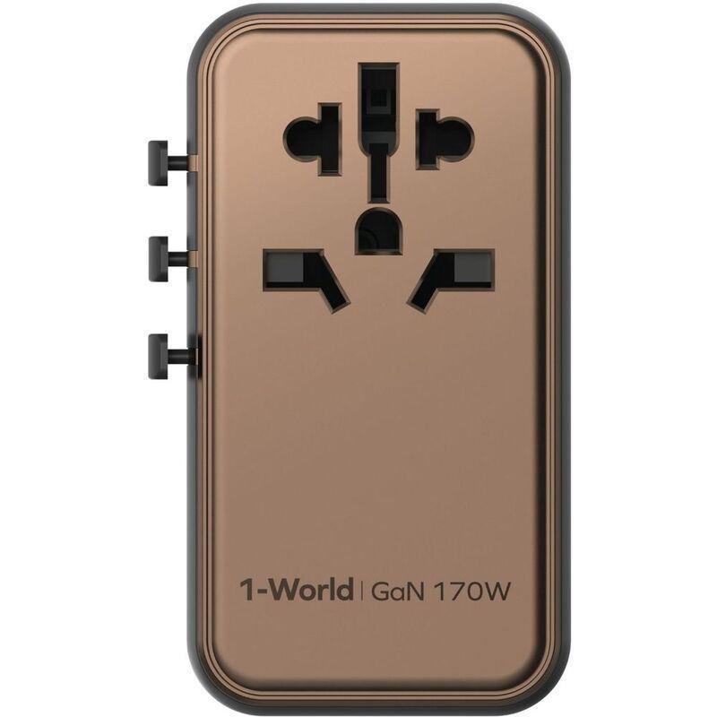 Momax 1-World 170W Gan 4 Port Travel Adapter - Rose Gold, , medium