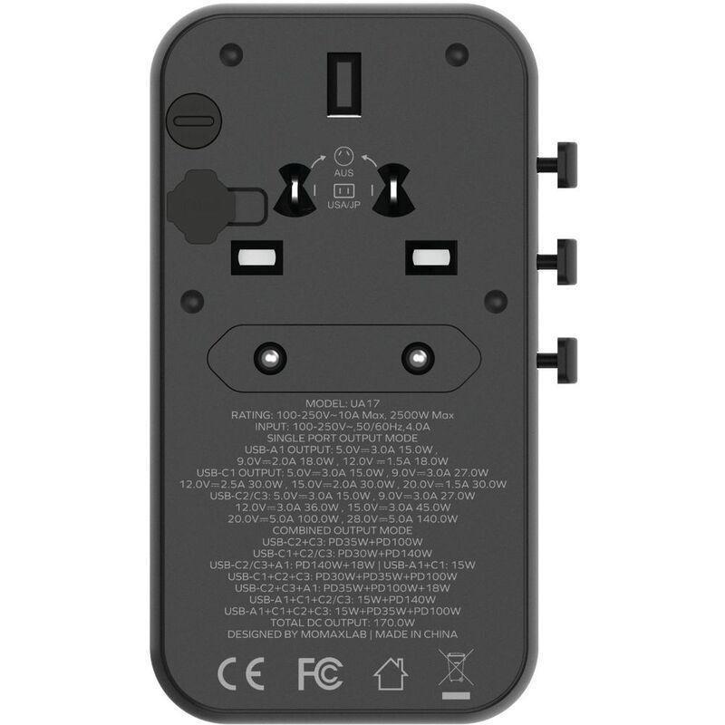 Momax 1-World 170W Gan 4 Port Travel Adapter - Rose Gold, , large image number 1