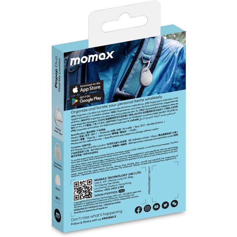 Momax Pinpop Duo Find My Tracker - White, , large image number 6