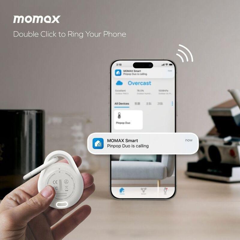 Momax Pinpop Duo Find My Tracker - White, , large image number 9