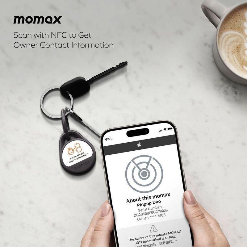 Momax Pinpop Duo Find My Tracker - Black, , large image number 7
