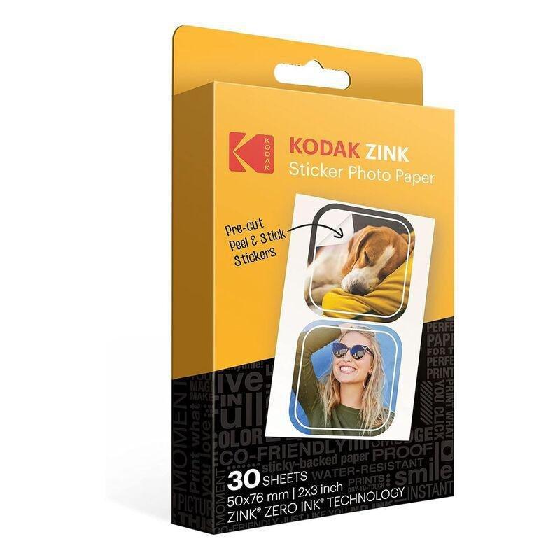 Kodak 2 x 3 inch Premium Zink Pre-Cut Sticker Photo Paper Sheets (30 Pack), , large image number 0