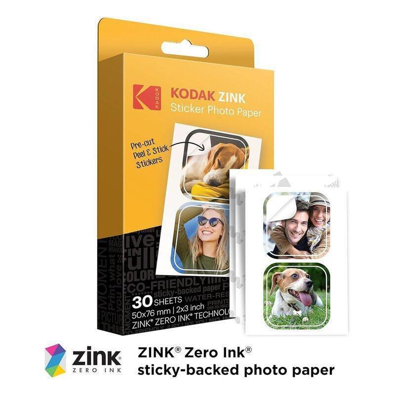 Kodak 2 x 3 inch Premium Zink Pre-Cut Sticker Photo Paper Sheets (30 Pack), , large image number 1