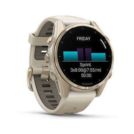 Garmin Fenix 8 43mm AMOLED Sapphire Soft Gold Smartwatch - Fog Gray/Dark Sandstone Silicone Band, , large image number 2