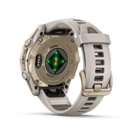 Garmin Fenix 8 43mm AMOLED Sapphire Soft Gold Smartwatch - Fog Gray/Dark Sandstone Silicone Band, , large image number 3