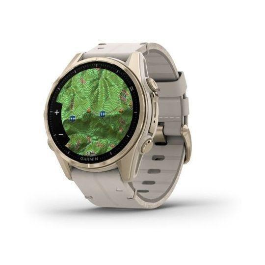 Garmin Fenix 8 43mm AMOLED Sapphire Soft Gold Stainless Steel Smartwatch - Fog Gray Leather Band + Fog Gray/Dark Sandstone Silicone Band, , large image number 3