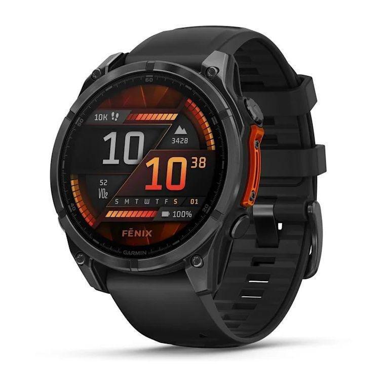 Garmin Fenix 8 47mm AMOLED Slate Gray Smartwatch - Black Silicone Band, , medium