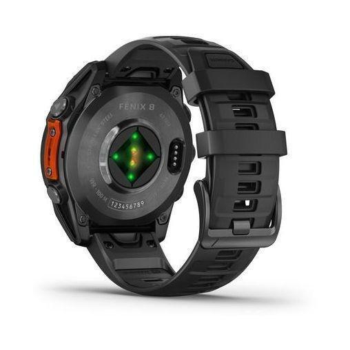Garmin Fenix 8 47mm AMOLED Slate Gray Smartwatch - Black Silicone Band, , large image number 2