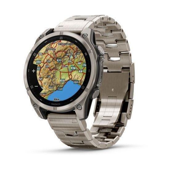 Garmin Fenix 8 47mm AMOLED Sapphire Bare Titanium Graphite Smartwatch - Titanium Band + Graphite Silicone Band, , large image number 1
