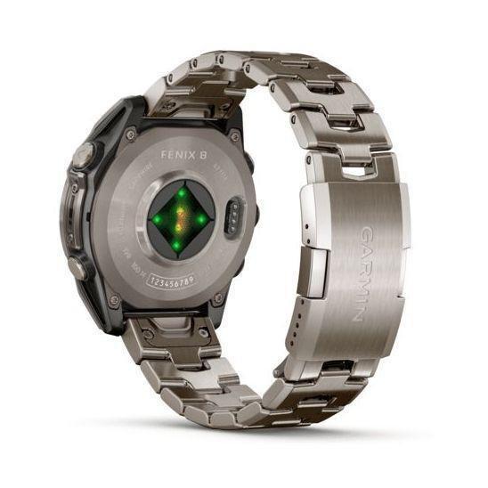 Garmin Fenix 8 47mm AMOLED Sapphire Bare Titanium Graphite Smartwatch - Titanium Band + Graphite Silicone Band, , large image number 2