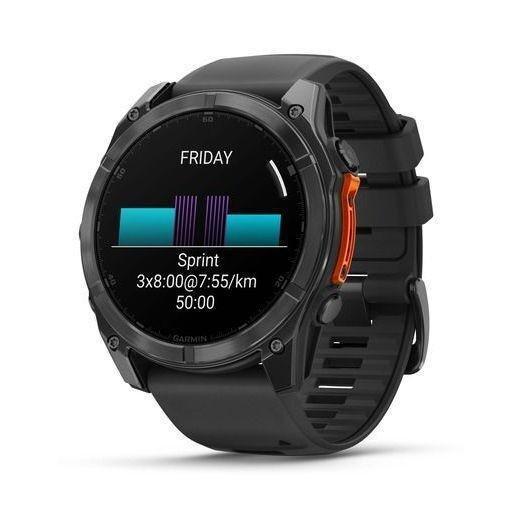 Garmin Fenix 8 51mm AMOLED Slate Gray Smartwatch - Black Silicone Band, , large image number 2