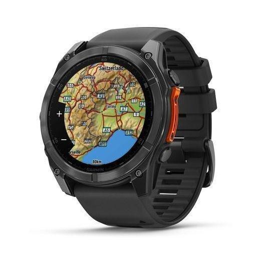 Garmin Fenix 8 51mm AMOLED Slate Gray Smartwatch - Black Silicone Band, , large image number 6