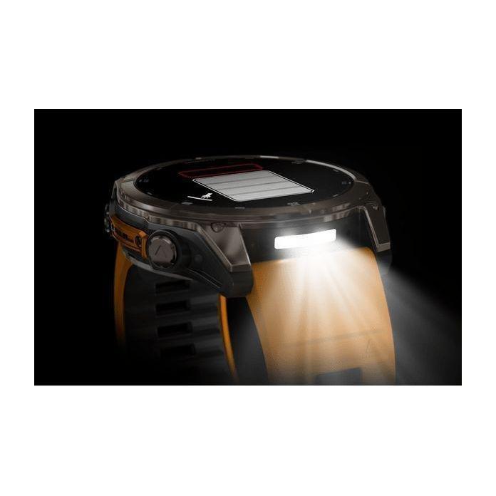 Garmin Fenix 8 51mm AMOLED Sapphire Titanium Smartwatch - Spark Orange/Graphite Silicone Band, , medium
