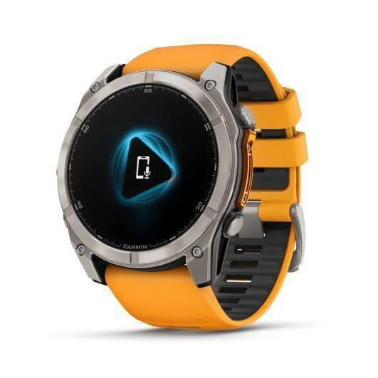 Garmin Fenix 8 51mm AMOLED Sapphire Titanium Smartwatch - Spark Orange/Graphite Silicone Band, , large image number 1