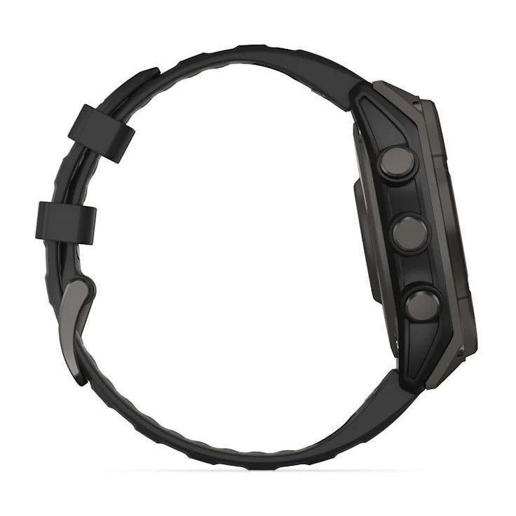 Garmin Fenix 8 47mm Solar Sapphire Carbon Gray DLC Titanium Smartwatch - Black/Pebble Gray Silicone Band, , large image number 4