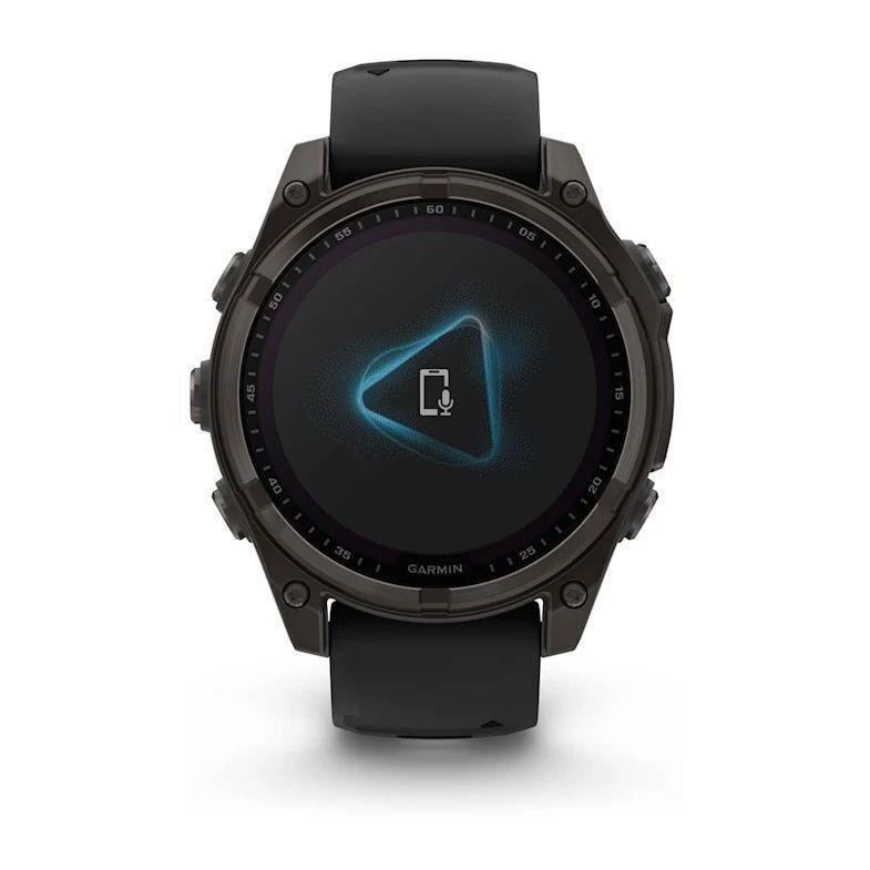 Garmin Fenix 8 47mm Solar Sapphire Carbon Gray DLC Titanium Smartwatch - Black/Pebble Gray Silicone Band, , large image number 5