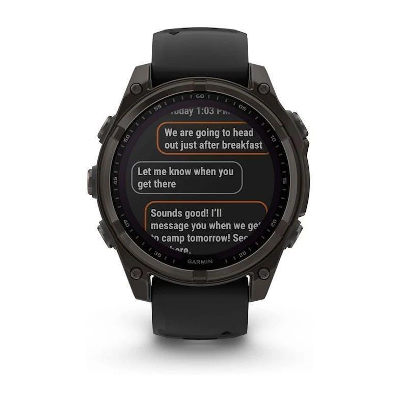 Garmin Fenix 8 47mm Solar Sapphire Carbon Gray DLC Titanium Smartwatch - Black/Pebble Gray Silicone Band, , large image number 7