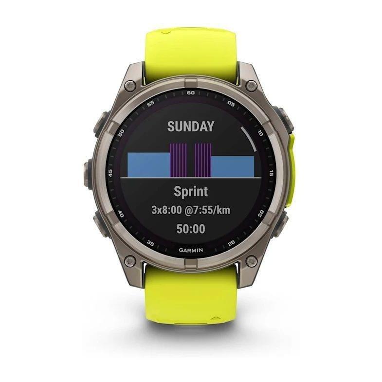 Garmin Fenix 8 47mm Solar Sapphire Titanium Smartwatch - Amp Yellow/Graphite Silicone Band, , large image number 2