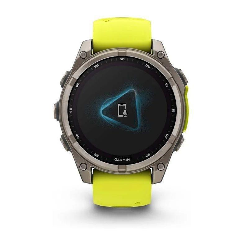 Garmin Fenix 8 47mm Solar Sapphire Titanium Smartwatch - Amp Yellow/Graphite Silicone Band, , large image number 3