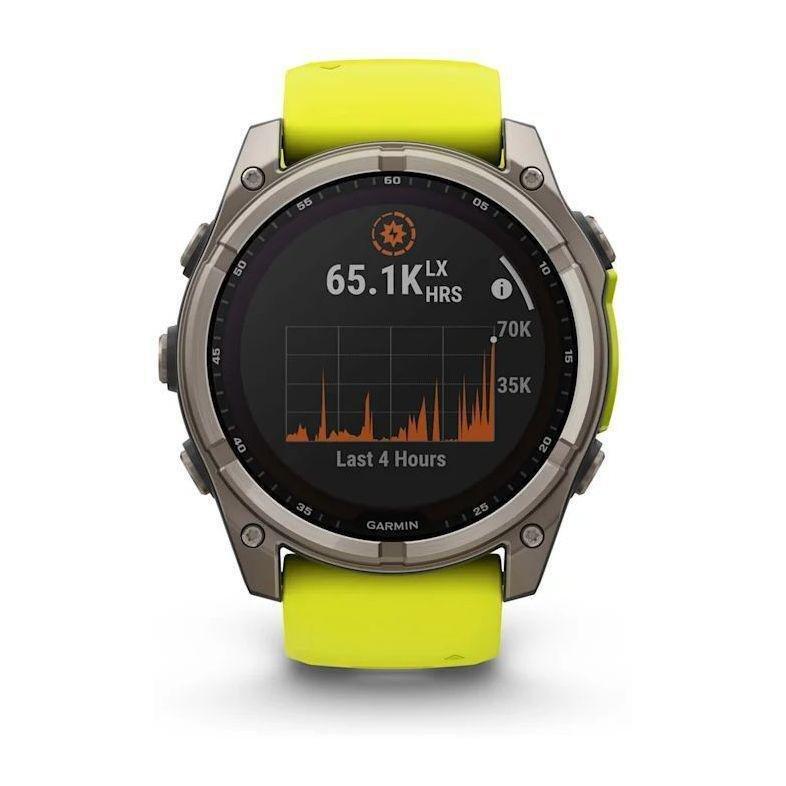 Garmin Fenix 8 51mm Solar Sapphire Titanium Smartwatch - Amp Yellow/Graphite Silicone Band, , large image number 2