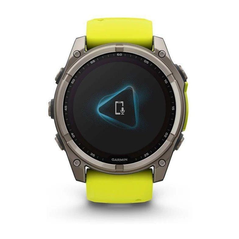 Garmin Fenix 8 51mm Solar Sapphire Titanium Smartwatch - Amp Yellow/Graphite Silicone Band, , large image number 3