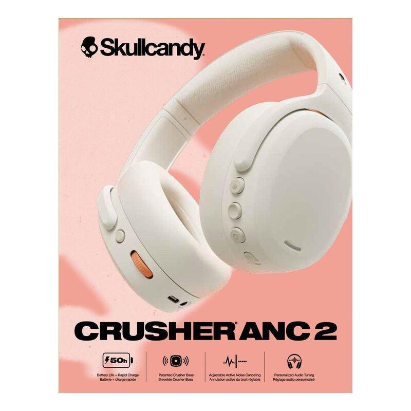 Skullcandy Crusher ANC 2 Wireless Over-Ear Headphones - Bone/Orange Glow, , large image number 2