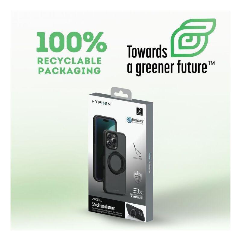 HYPHEN AXEL Shockproof MagSafe Case with Rotating Ring Stand for iPhone 16 Pro (6.3) with Lanyard Strap, , medium