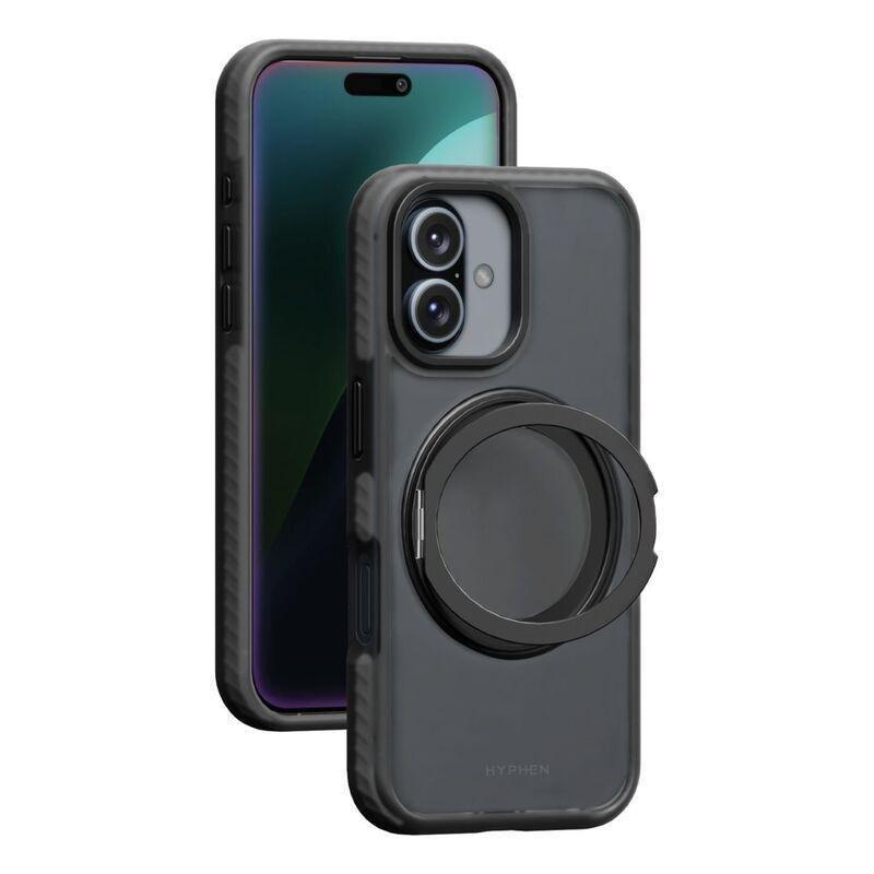 HYPHEN AXEL Shockproof MagSafe Case with Rotating Ring Stand for iPhone 16 Plus (6.7) with Lanyard Strap, , large image number 0