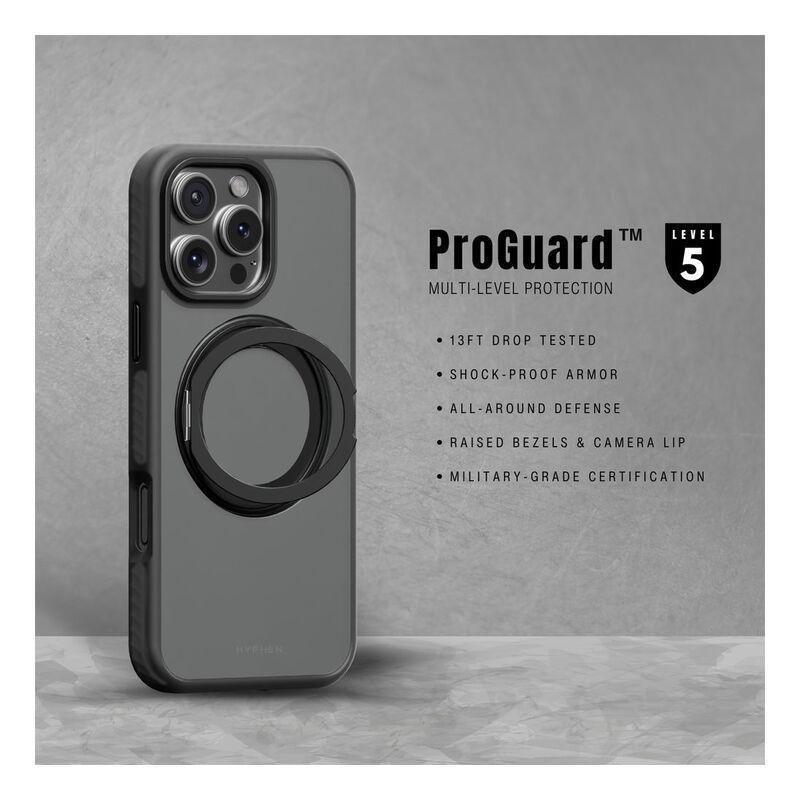 HYPHEN AXEL Shockproof MagSafe Case with Rotating Ring Stand for iPhone 16 Pro Max (6.9) with Lanyard Strap, , large image number 9