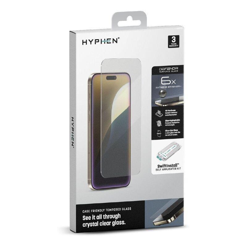 HYPHEN DEFENDR Case Friendly Tempered Glass with Applicator for iPhone 16 (6.1) with GRS Applicator, , large image number 7