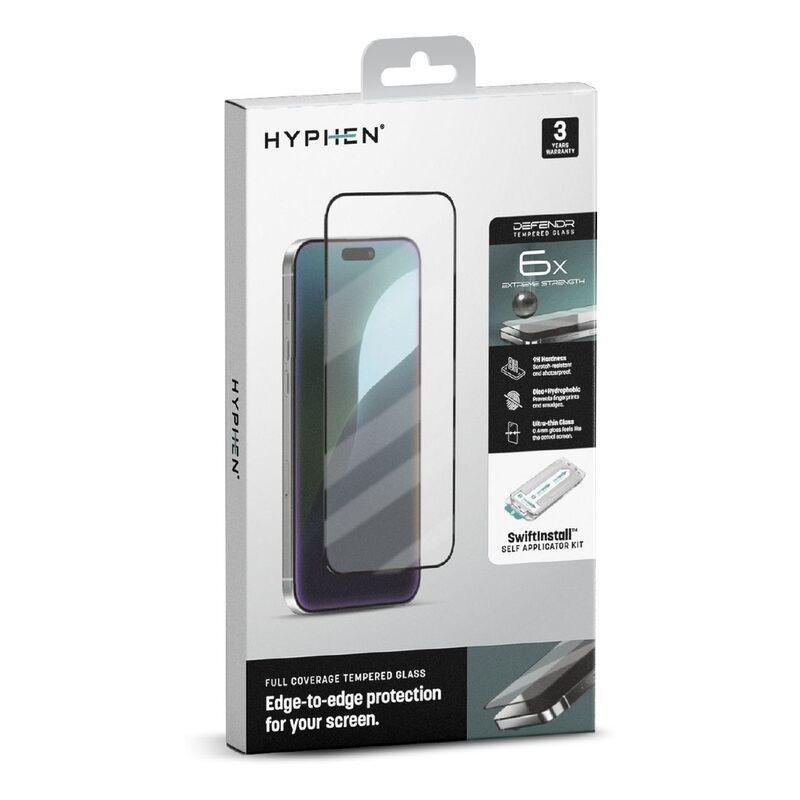 HYPHEN DEFENDR Full Coverage Tempered Glass with Applicator for iPhone 16 Pro (6.3) with GRS Applicator, , large image number 6