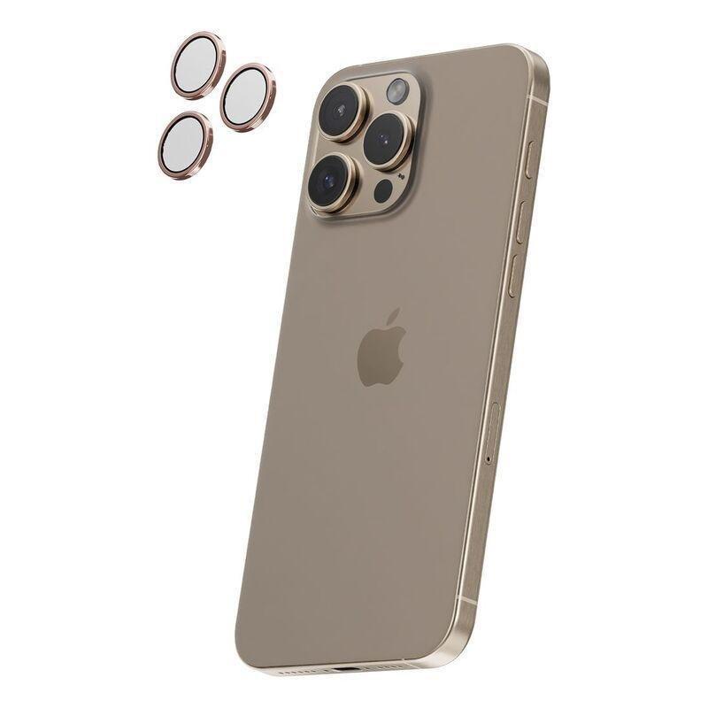HYPHEN Camera Lens Protector for iPhone 16 Pro/Pro Max with Self Installation Board - Rose Gold, , large image number 1