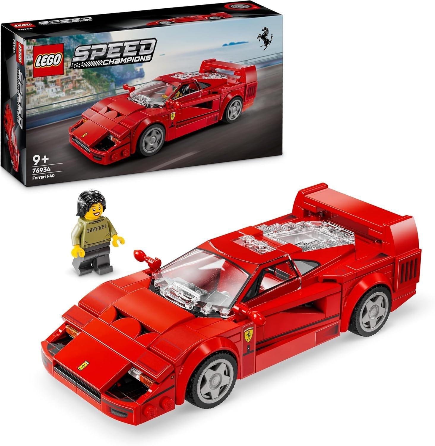 LEGO Speed Champions Ferrari F40 Supercar Vehicle Toy 76934 (318 pieces), , medium