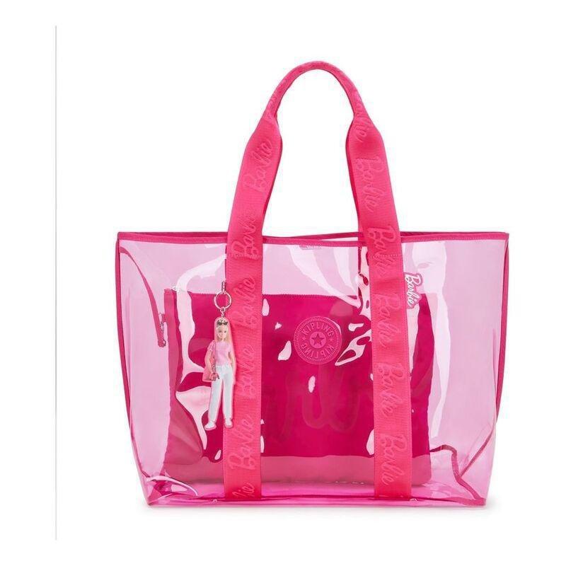 Kipling Jacey Xl-Large Transparent Barbie Tote Bag With Internal Zip Pouch-Power P Transpa, , large image number 0