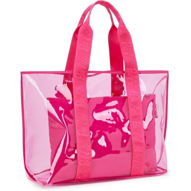 Kipling Jacey Xl-Large Transparent Barbie Tote Bag With Internal Zip Pouch-Power P Transpa, , large image number 1