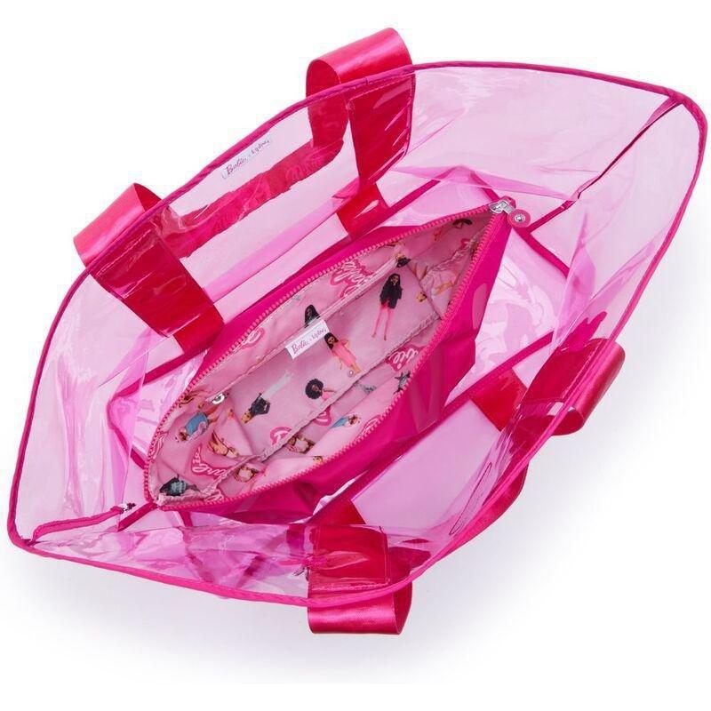 Kipling Jacey Xl-Large Transparent Barbie Tote Bag With Internal Zip Pouch-Power P Transpa, , large image number 2