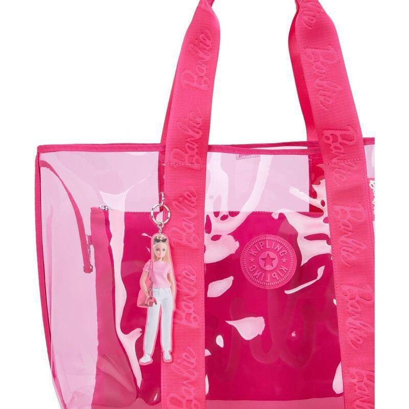 Kipling Jacey Xl-Large Transparent Barbie Tote Bag With Internal Zip Pouch-Power P Transpa, , large image number 4