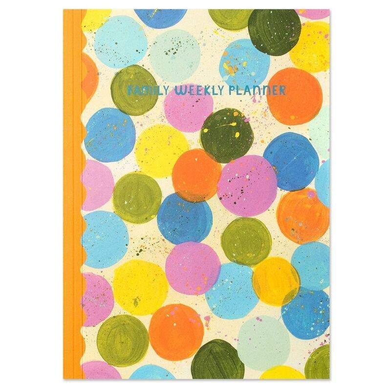 Raspberry Blossom Dotty Family Weekly Planner, , medium