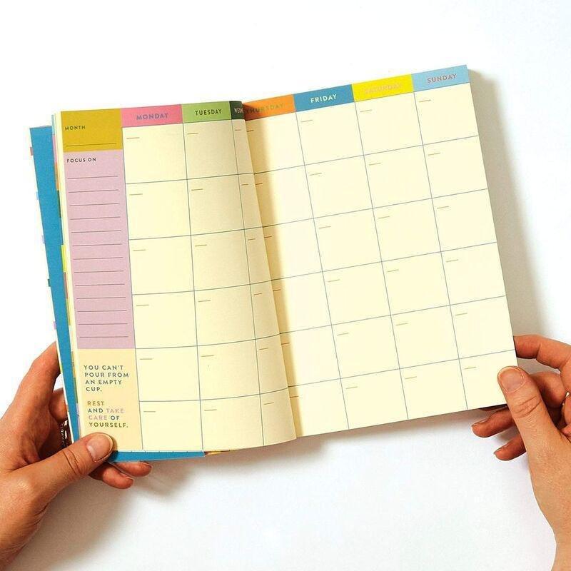 Raspberry Blossom Rainbow Check 305 Paged Daily Planner, , large image number 2
